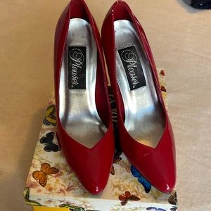 Patent leather red heels wore once price reflects